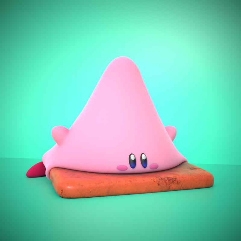 Kirby fanart - cone mouth - Kirby and the Forgotten Land