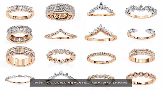 24 Eternity Diamond Band Ring 360 Animation Renders 3dm stl  3D Model Collection