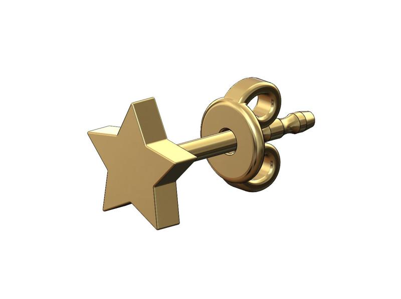Simple star stud earring 3D print model