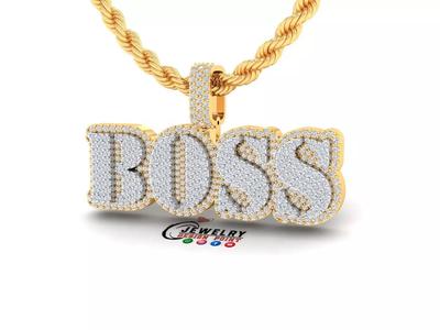 Custom Boss Name Double Layer Diamond Pendant - Boss Necklace