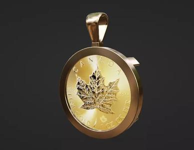 custom 1oz Canadian gold maple coin frame mount