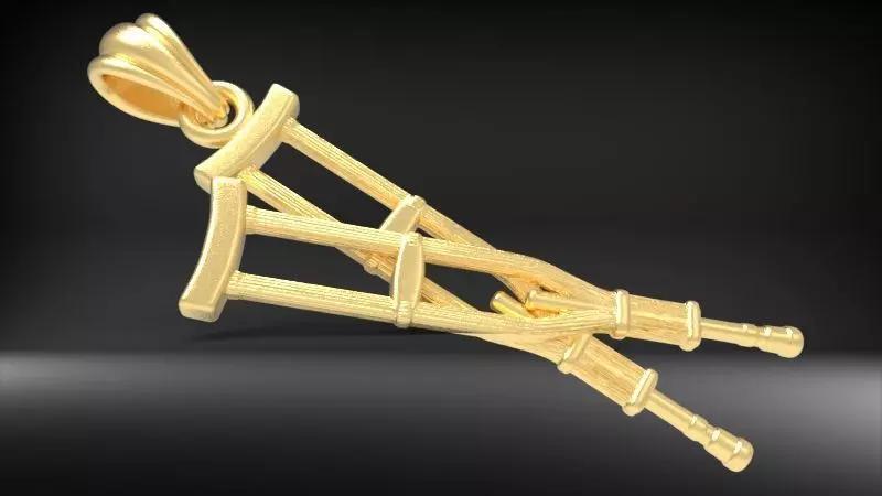 Crutches crutch  Pendant Charm bracelet Jewelry