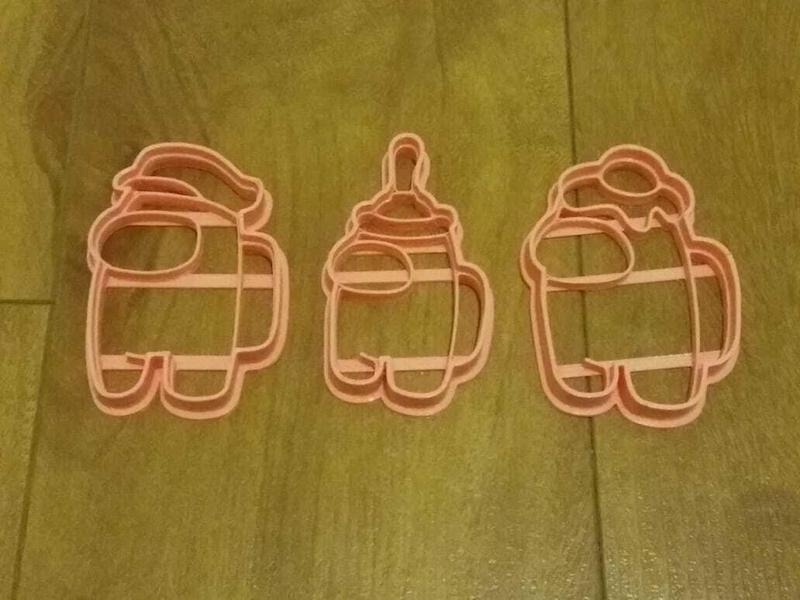 AMONG US CREW MEMBERS COOKIE CUTTER X 3