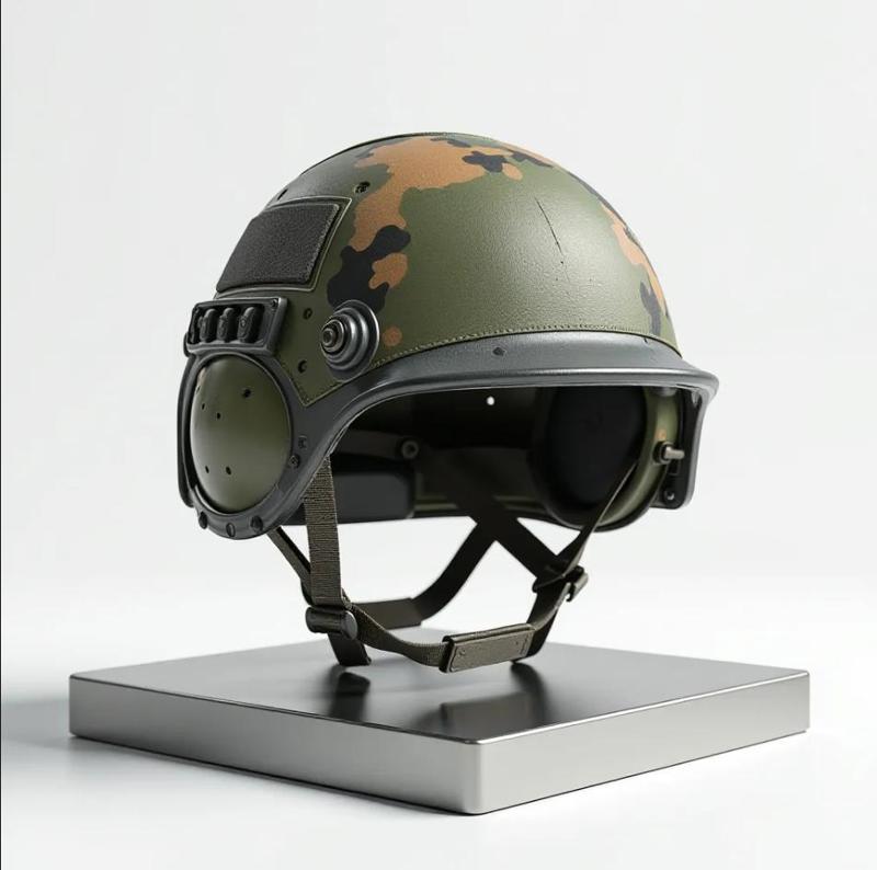 military personnel helmet