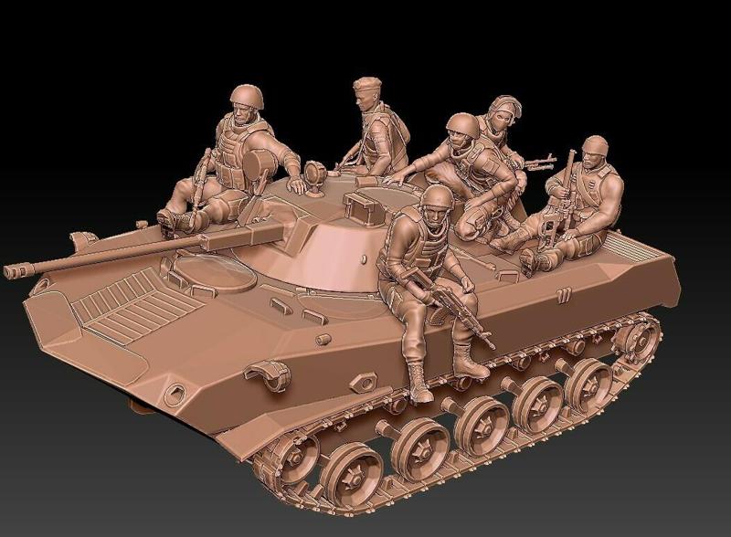 Modern Russian or Ukrainian soldier BMD2 rider 1/35