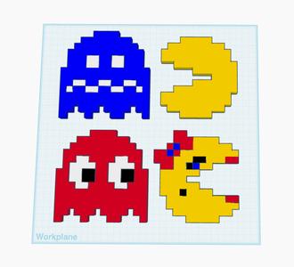 Pac-Man, Ms Pac-Man, Spawn Ghost and Chase Ghost