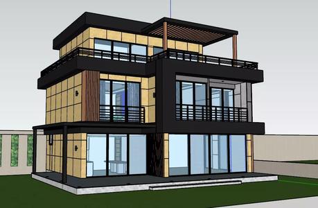 3D villa drawing with lumion11