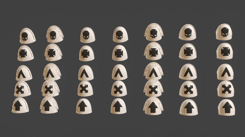 Shoulder Armor With Markings for Units