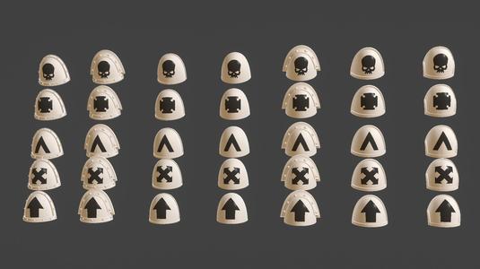 Shoulder Armor With Markings for Units