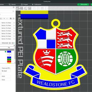 National League Wealdstone keychain badge color printable and renderable
