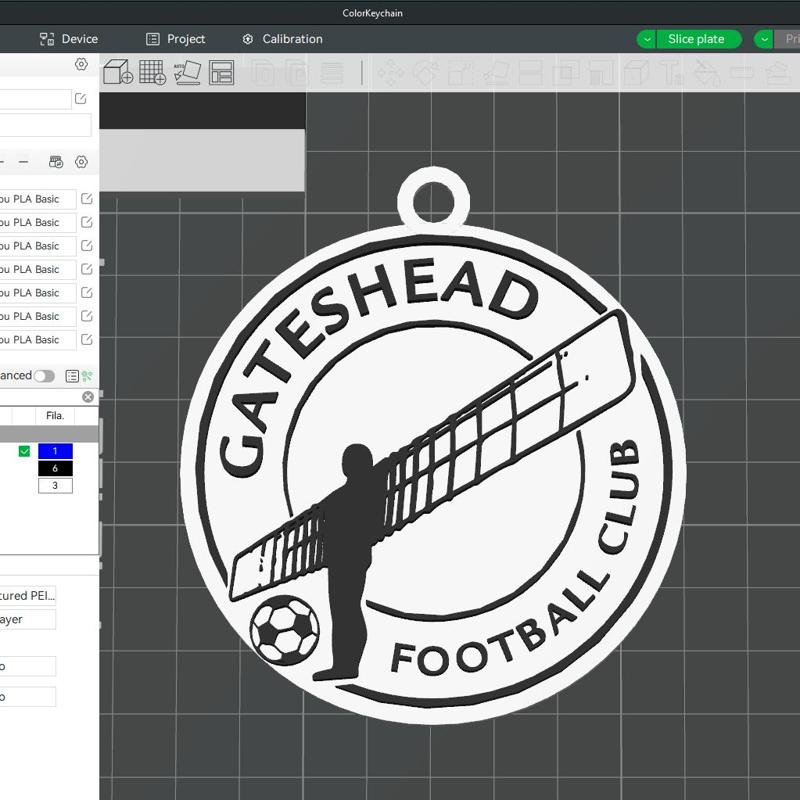 National League Gateshead keychain badge color printable and renderable