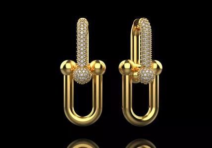 tiffany earrings with large links with bright diamonds