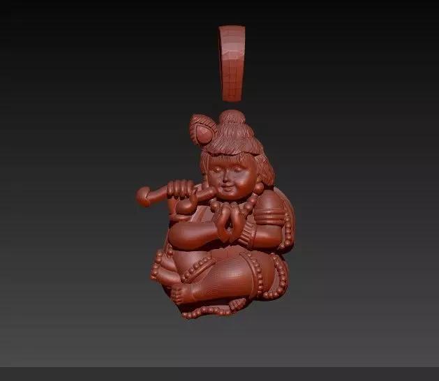 Small and Cute Lord Krishna pendent gold