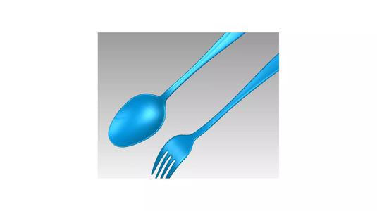 Real Stainless steel Spoon and Fork 3D Scan
