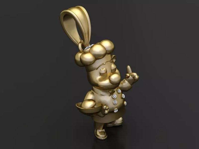 Gold chef pendant  3D printable model