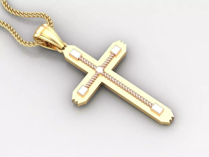 High Cross Pendant Light Gold 18K 4CP081