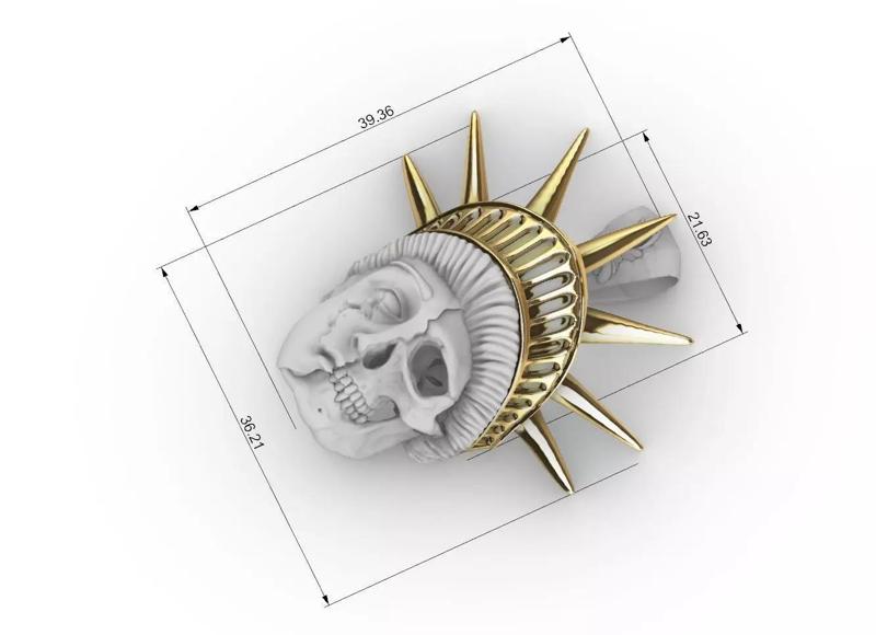 liberty statue skull pendant