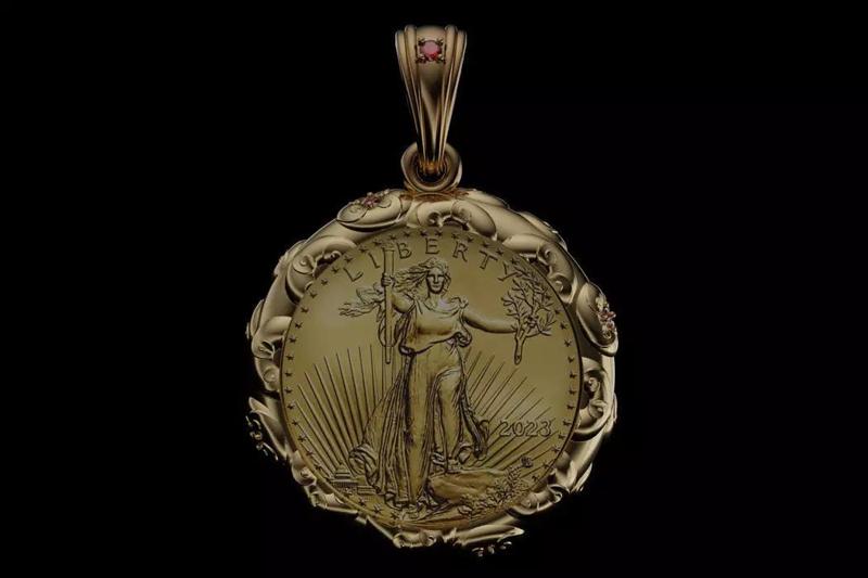 rubies and flowers american gold statue of liberty coin frame
