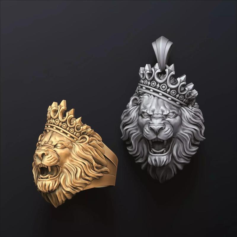 Lion With Crown V2 Ring Pendant Collection