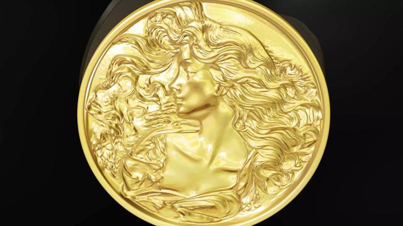 Girl Portrait Pendant jewelry Gold