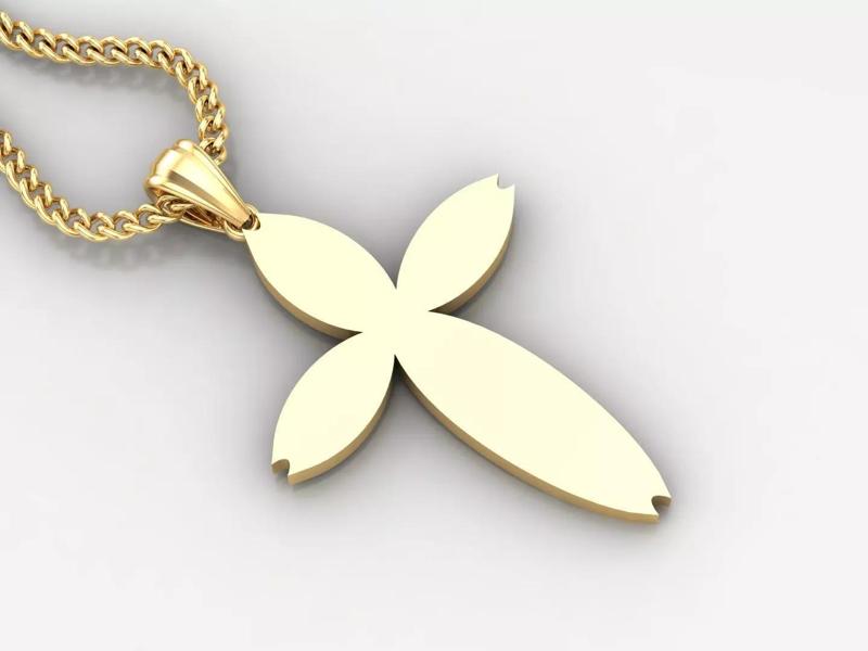 Light Gold 18K Cross Pendant 1CP083