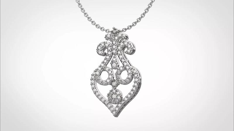 PE24 Classic Solitaire Pendant half ct CAD STL 18K  3g
