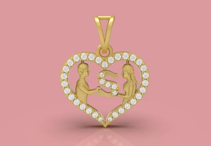 Heart Shape Couple Pendant - 0113
