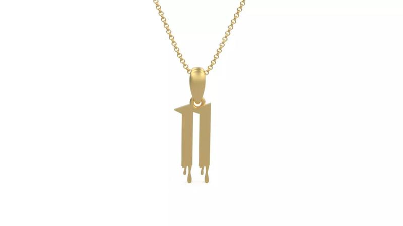Model 1244 11 Bloody Terror Initial Number Pendant