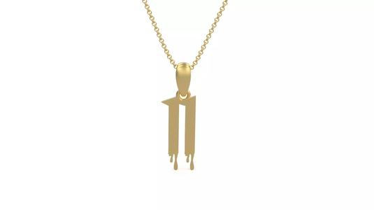 Model 1244 11 Bloody Terror Initial Number Pendant