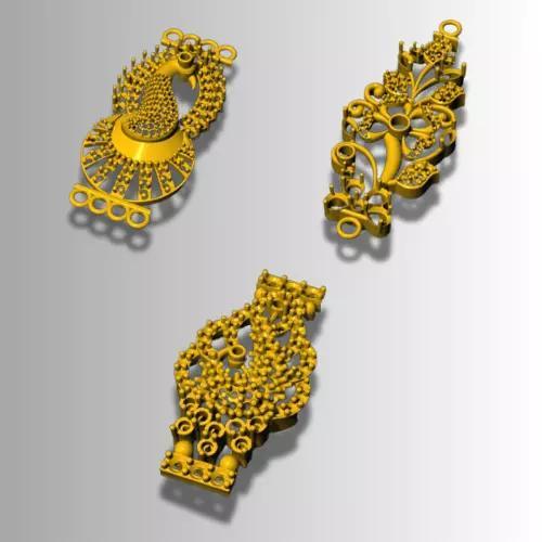 Ornate Gold Pendant Combo Set Collection