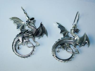 Whitby wyrm Dragon earrings