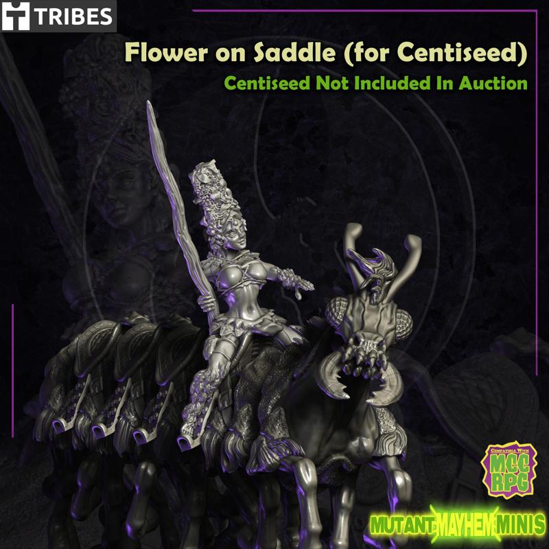 FLOWER on Saddle for CENTISTEED – Post-apocalypse horse-bug Rider