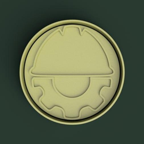 cortante + estampa casco ingeniero / engineer helmet cutter + stamp