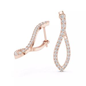 Curved Diamond Hoops Earrings 3dm stl renders animation