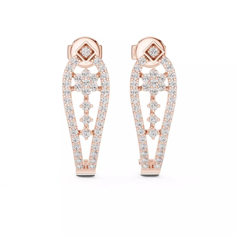 Diamond Huggies Earrings 3dm stl renders animation videos detail