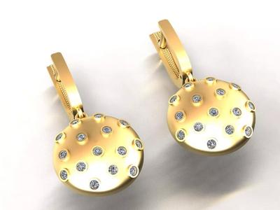 Circle Earrings Designed With Round Stones