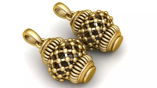 DABKA NAQSHI BALL STYLE EARRING 3D PRINTABLE MODEL