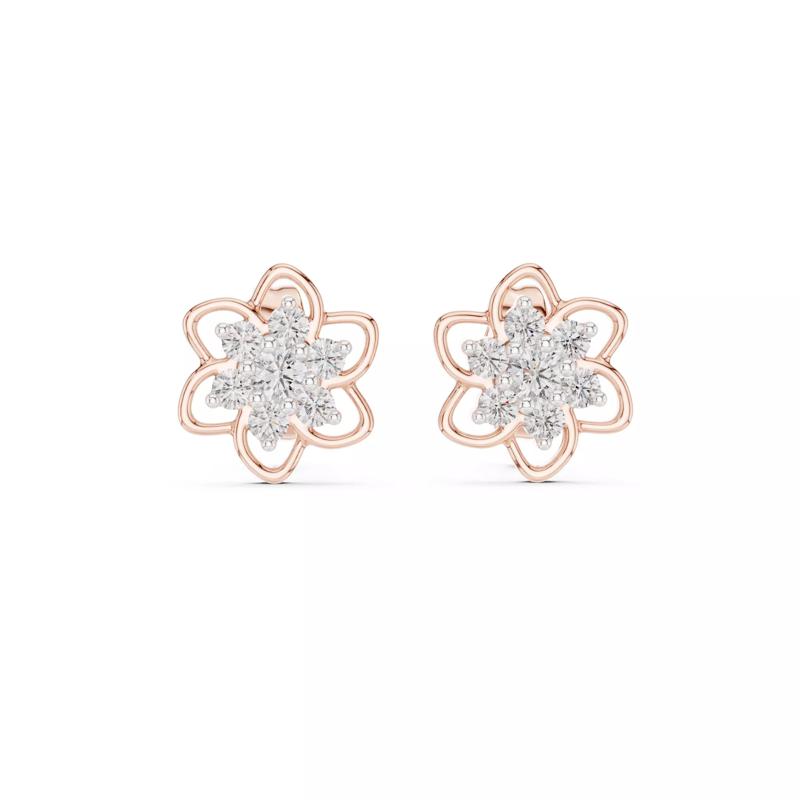 Diamond Studs Earrings 3dm stl renders details 360 animation