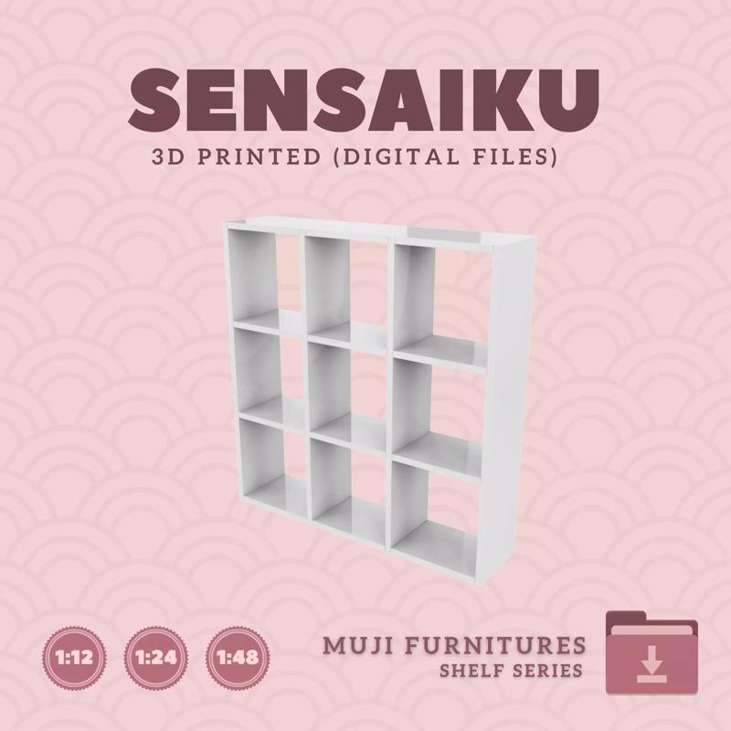 9 Muji Stacking Shelf - 3x3 for Mini Dollhouse Muji 3D Print