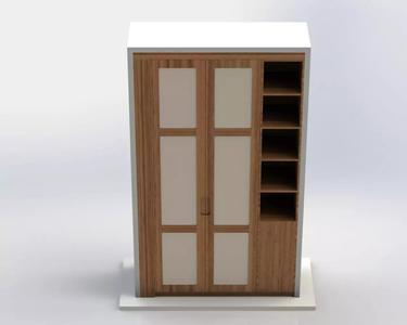 Elegant Bookshelf with Decorative Doors and Compact Storage