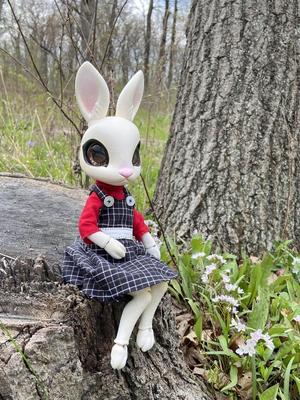 Dollightful + M.J. Remix bunny, articulated ears, tail, altered joints, extra large for PLA printing