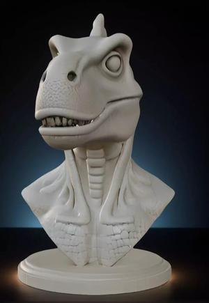 Ceratosaurus Bust 3D Model - STL Printable Dinosaur