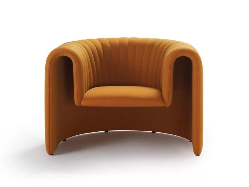 CORE-Armchair-Sanca orange chair with curved back