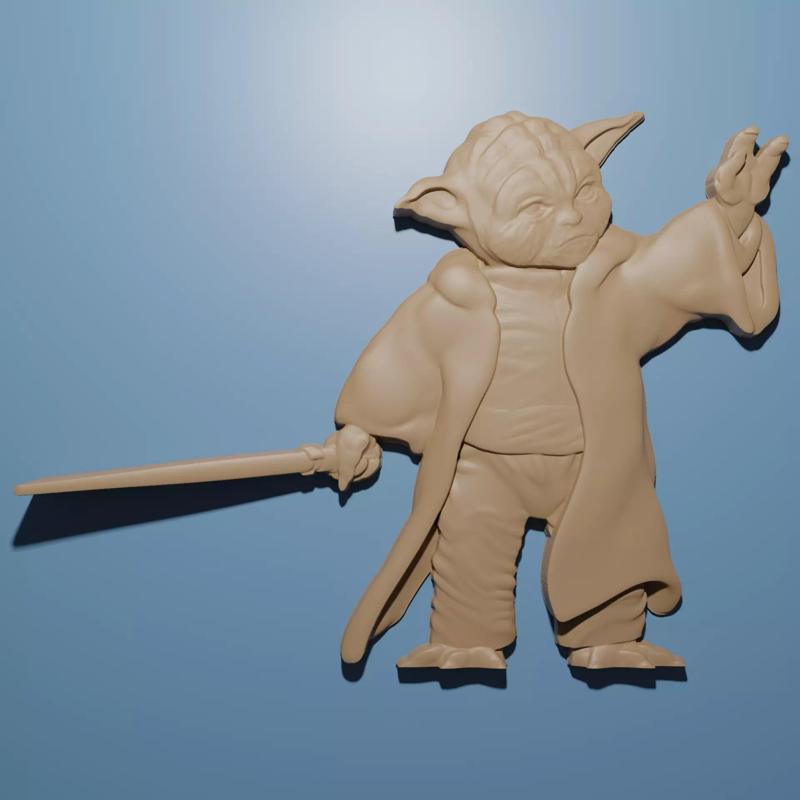 Yoda Star Wars artcam aspire relief model in stl
