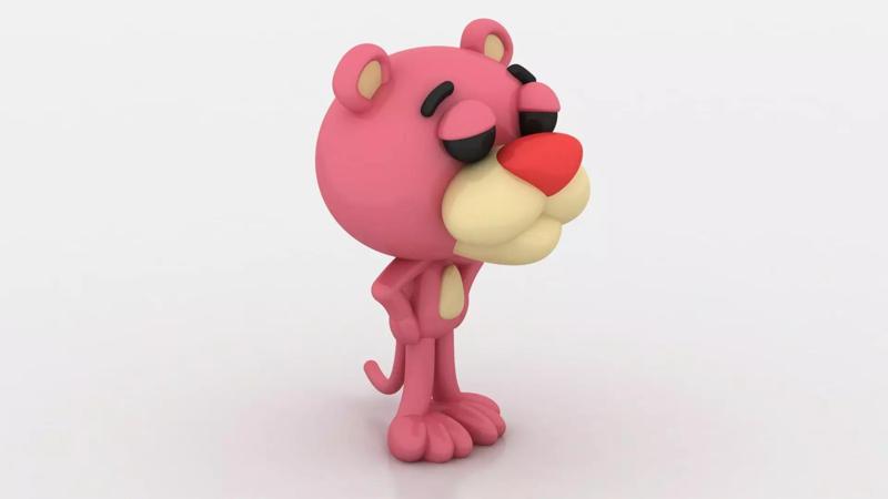 pink panther toy 3D printable model