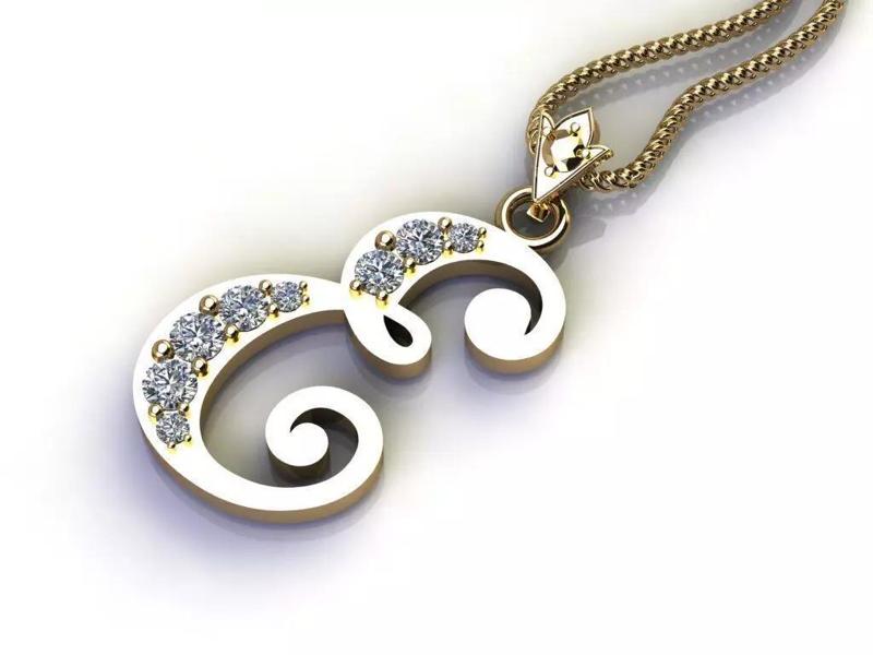 Fancy Font Style Pendant E