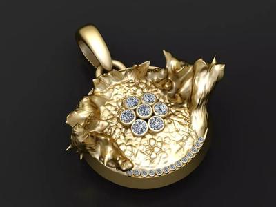 gold crater pendant  3D printable model