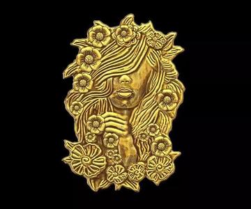 Girls face with flowers Pendant