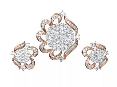 Women Earrings Pendant Set STL FBX JCD Details