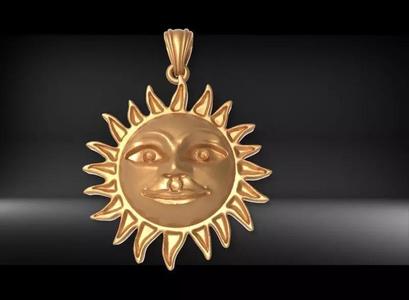 Smiling Sun FACE Pendant necklace charm jewelry